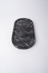 Siyah Mermer Oval Tepsi 15x30cm