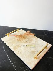 Traverten Sunum, Nişan Tepsisi 20x30 Gold Slim
