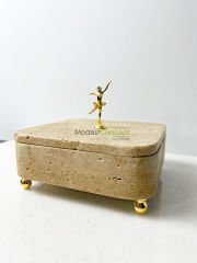 Travertek Kare Kase Gold Detaylı 20cm