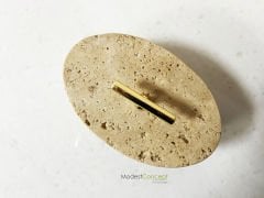 Traverten Oval Kase Gold Kulp