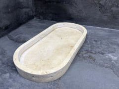 Traverten Oval Sunum Tabağı & Tepsi 15x30