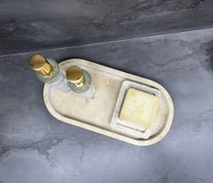 Traverten Oval Sunum Tabağı & Tepsi 15x30