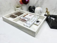 Doğal Mermer Düzenleyici & Organizer Kutu Bölmeli