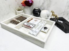 Doğal Mermer Düzenleyici & Organizer Kutu Bölmeli