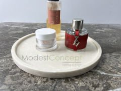 Bej Mermer Tabak Tepsi 28cm