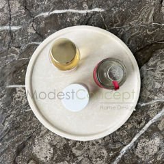 Bej Mermer Tabak Tepsi 28cm