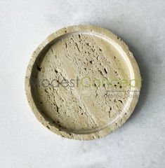 Traverten Yuvarlak Tabak 20cm