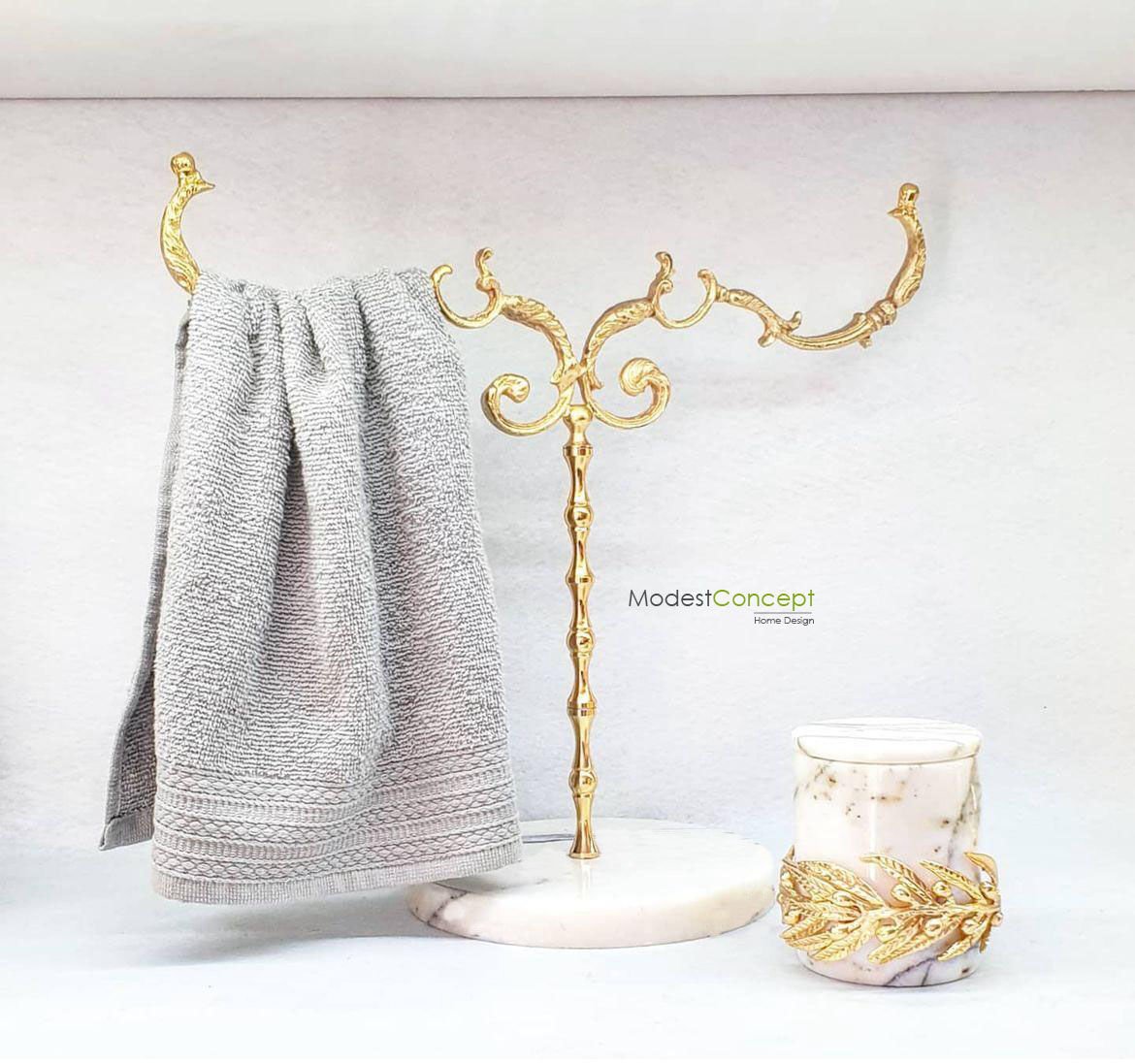 Beyaz Mermer Gold Havluluk Luxy