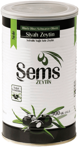 Şems Yağlı Siyah Sele Zeytin 900 gr.