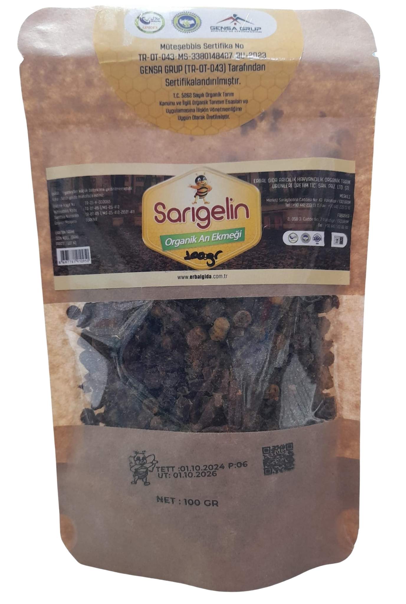Sarıgelin Organik Arı Ekmeği 100 gr.