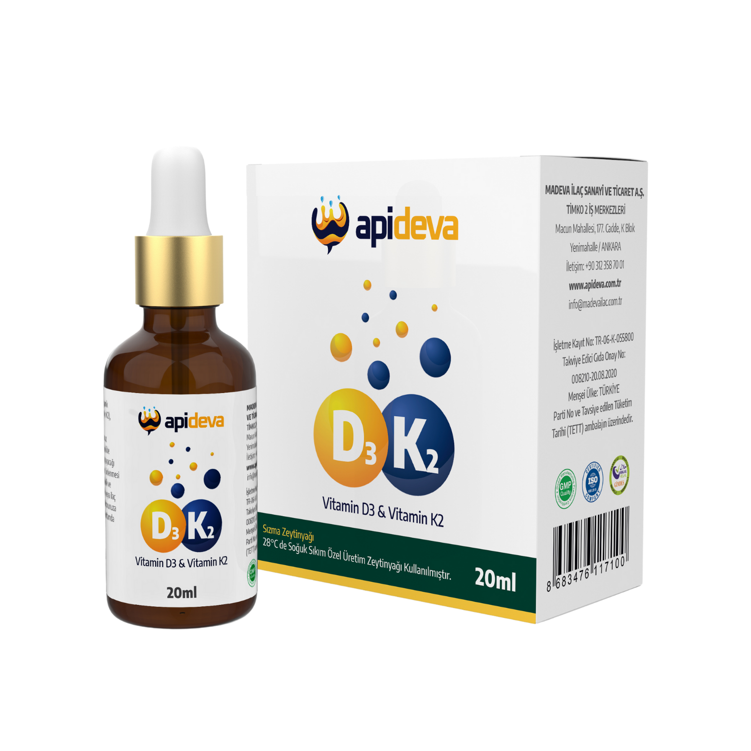 Apideva D3 K2 Vitamini 20 ml.