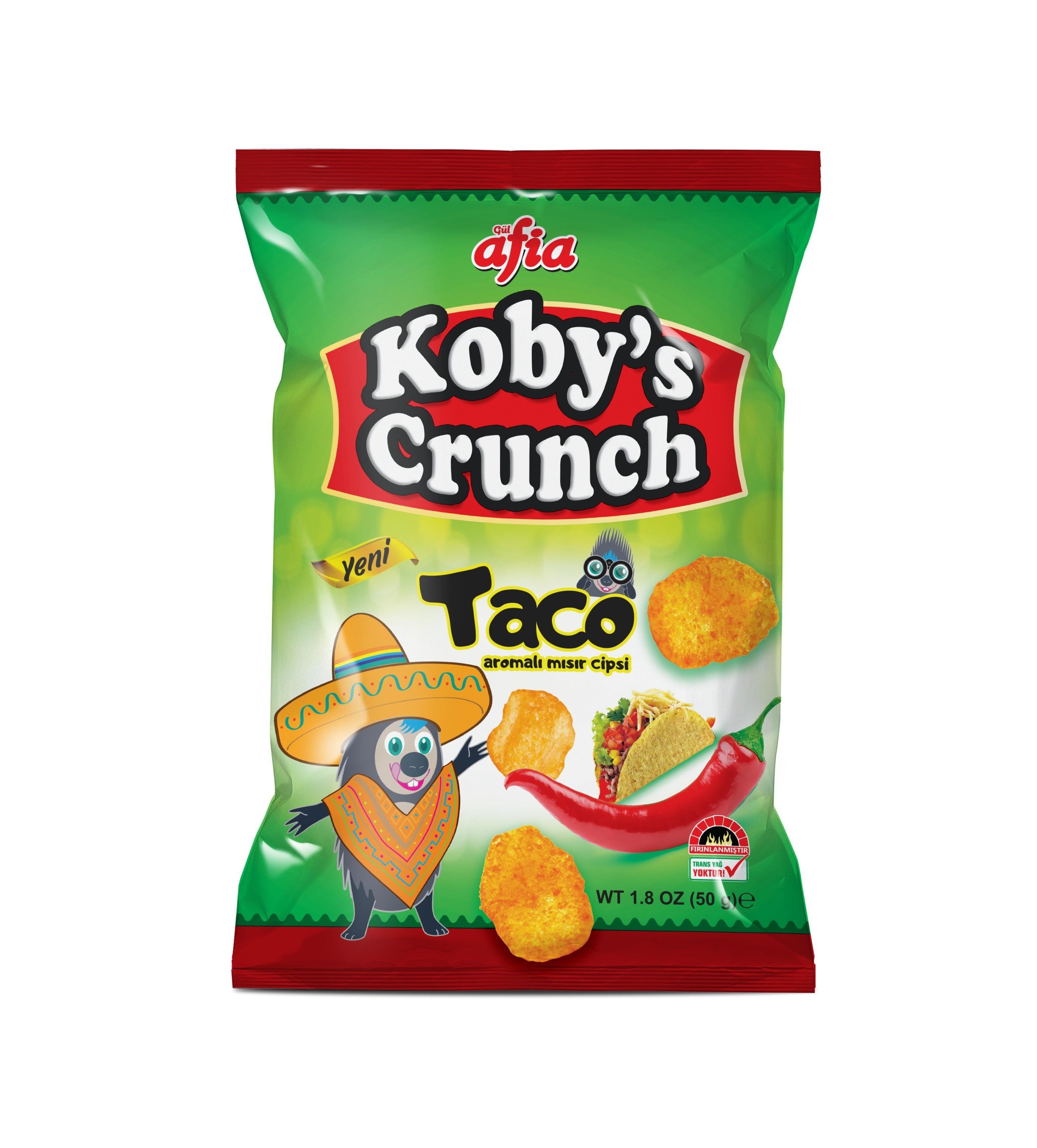 Koby's Crunch Taco Aromalı Mısır Cipsi 50 gr.