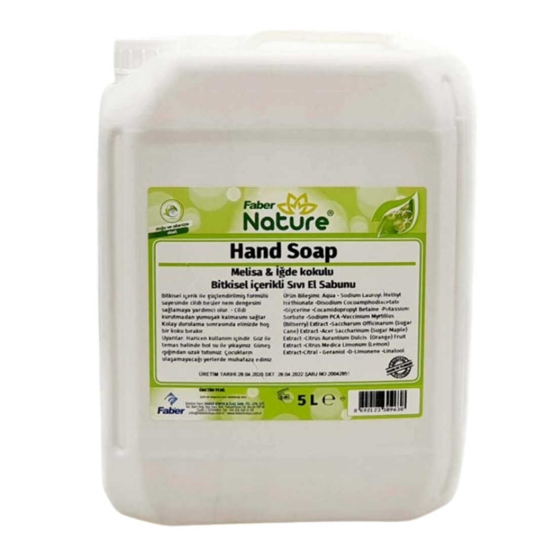 Naturex Bitkisel İçerikli Sıvı El Sabunu Melisa & İğde 5 lt.
