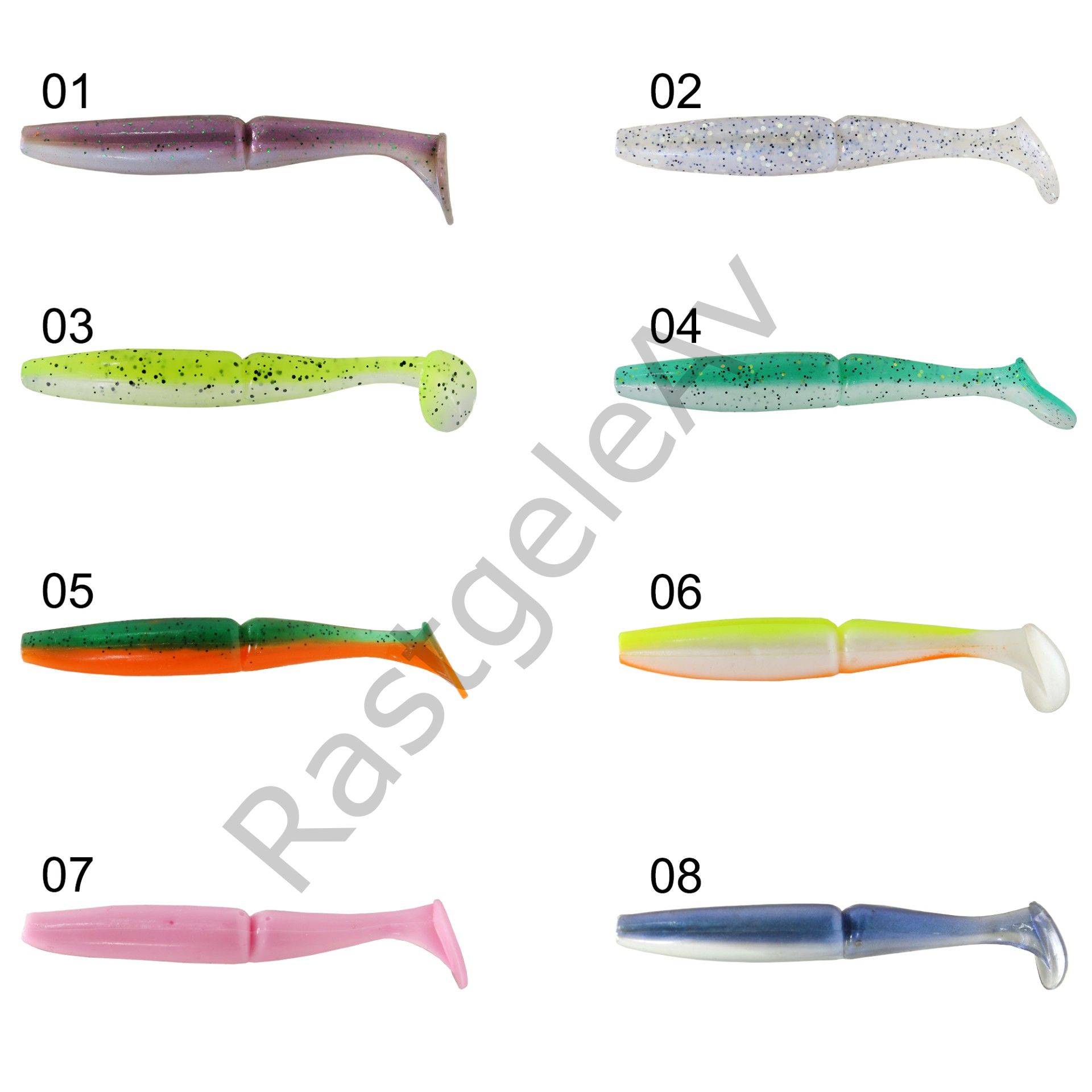 Captain 3516 Pukka Shad 9cm 7gr Levrek Silikonu 5'li Paket Suni Yem