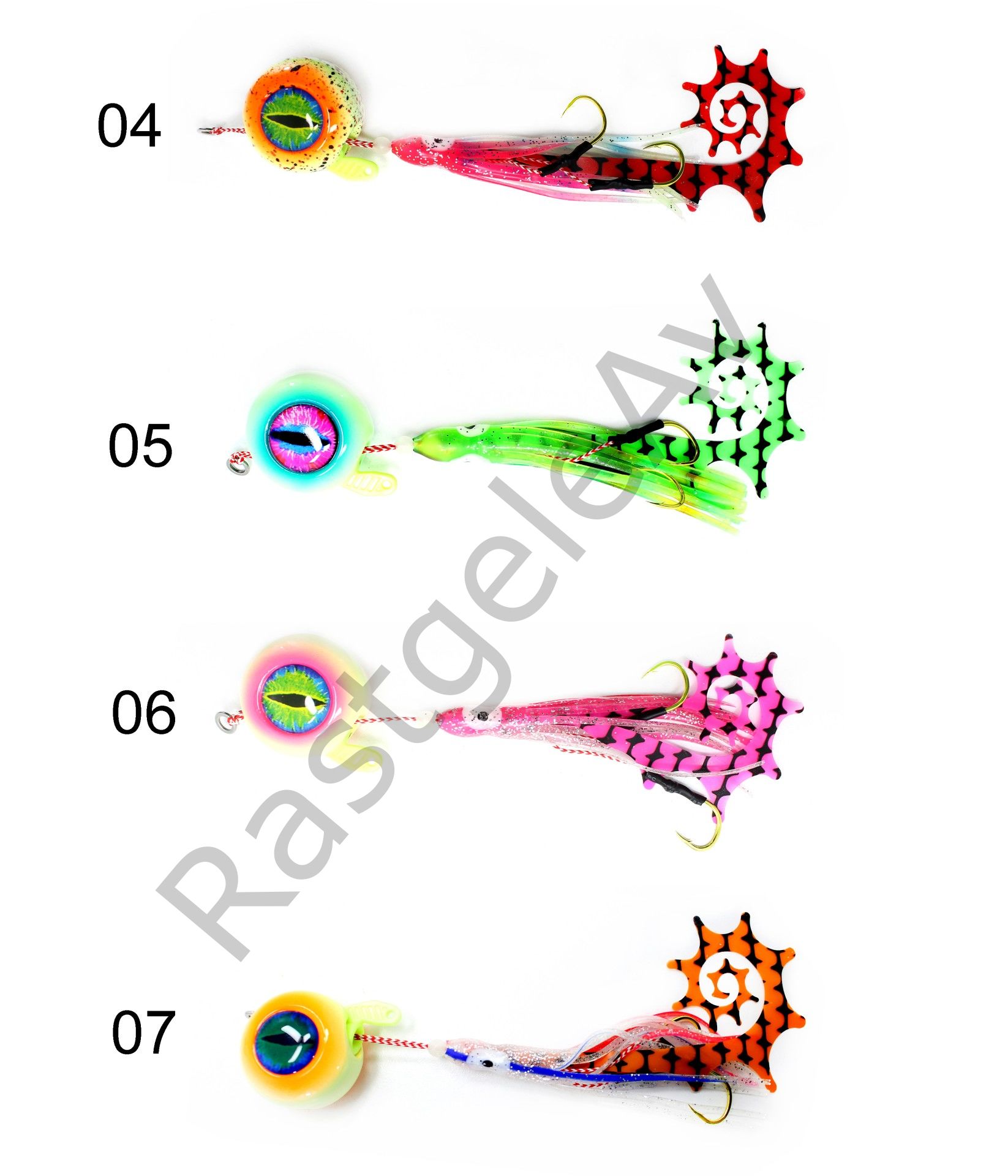 Captain 3644 Cornea UV 3D Eye 100gr Tai Rubber Slider Jig