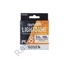 Gosen Answer Light Game PE8 Örgü LRF İpi 150mt Coctail Yellow