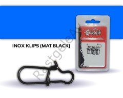 Captain 5016 Sahte Balık Klipsi Snap İnox 10'lu Paket Mat Black