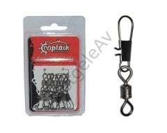 Captain 5023 Kilitli Klips İnox 10'lu Paket Black Nikel
