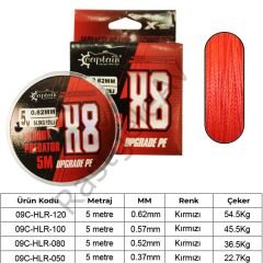 Hook Line 8X Upgrade PE Bloody Predator Assist İpi 5mt Kırmızı