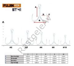 Fujin ST41 Üçlü Maket Balık İğnesi Nickel