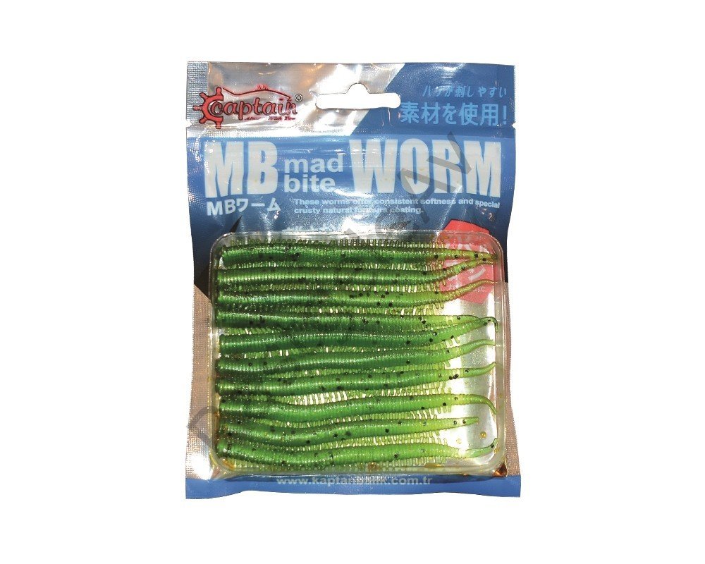 Captain 3523 Mad Bite Eart Worm 8cm Aromalı LRF Silikon Yem 10'lu Set