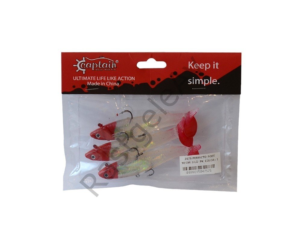 Captain 3575 Perfecto Soft 10cm Turna Silikonu 3'lü Paket Suni Balık
