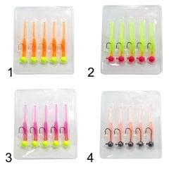 Captain 3521 Mini Worm 4.5cm Jig Headli LRF Silikon Yem 5'li SET