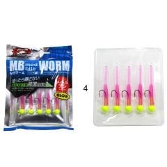 Captain 3521 Mini Worm 4.5cm Jig Headli LRF Silikon Yem 5'li SET