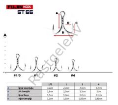 Fujin ST66 Üçlü Maket Balık İğnesi Nickel