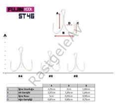 Fujin ST46 Üçlü Maket Balık İğnesi