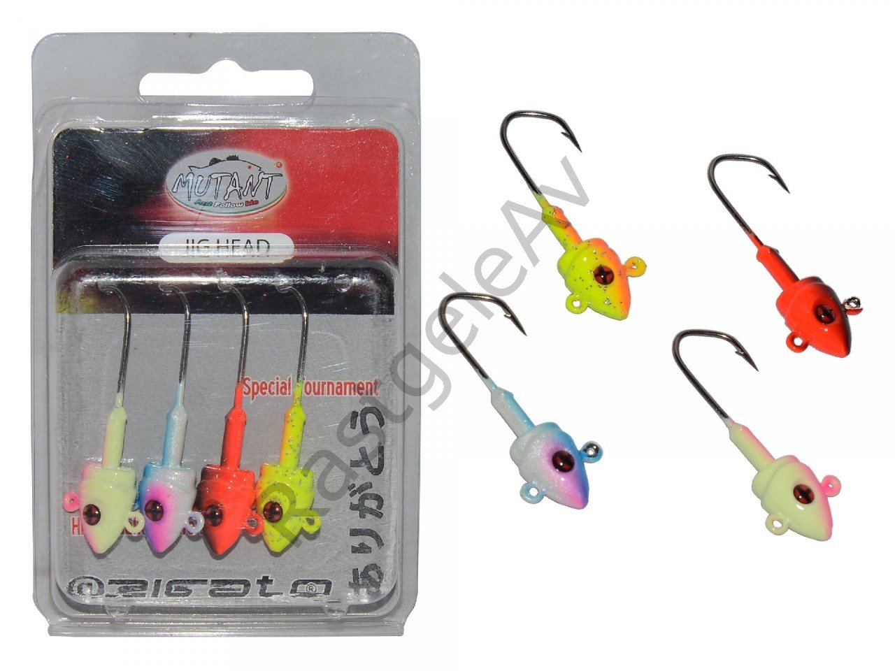Mutant 6412 Jig Head Rigato Body 4'lü Mix Set Çift Yönlü Jig Head