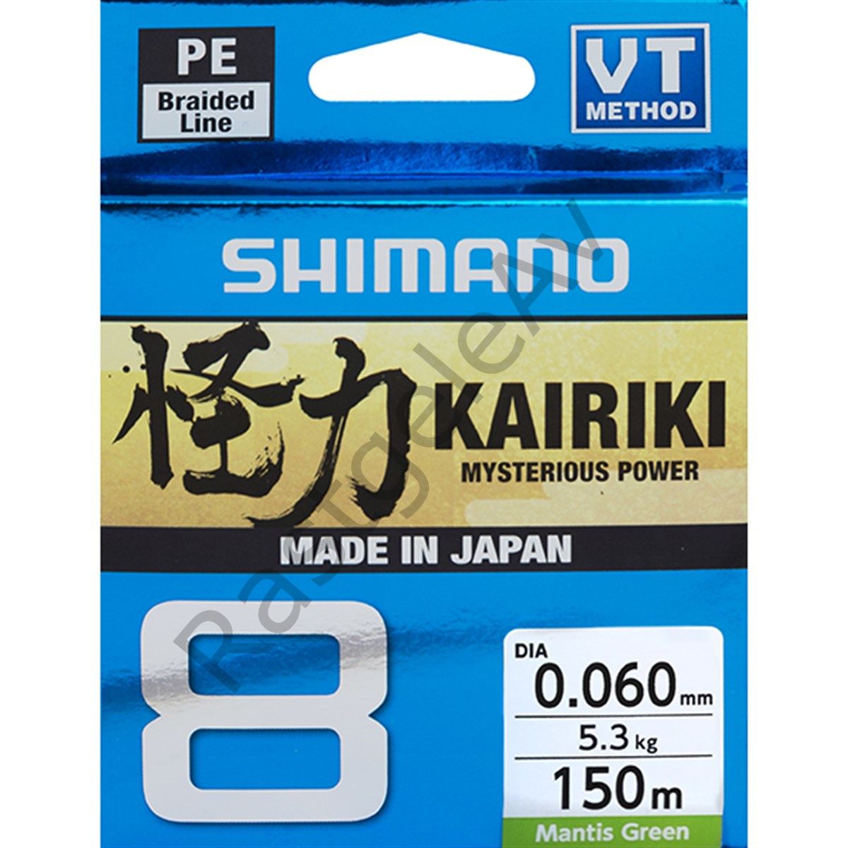 Shimano Kairiki 8 150m Mantis Green  0.100mm/6.5kg Mantis Green  0.100mm/6.5kg