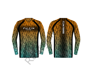 Fujin Performance T-Shirt Aqua Orange Fish