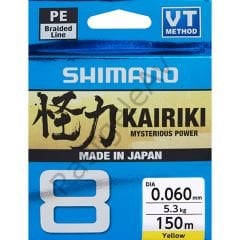 Shimano Kairiki 8 150m Yellow  0.100mm/6.5kg Yellow  0.100mm/6.5kg