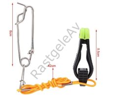 Captain 7652 Trolling Downrigger Clip 6cm + Trolling Snap Karabina 6cm