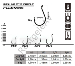 Fujin SSW Up Eye Circle Delikli Yemli Kancası