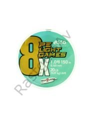 Asso 8X Light Games PE 8 Örgü Spin İp Misina 150mt Fluo Green