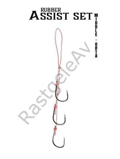 Fujin Rubber Üç Kancalı Assist Set - Middle Size-Orta H21-03