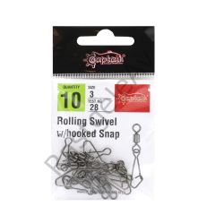 Captain 5031 Hoked Klips 10'lu Paket Black Nikel