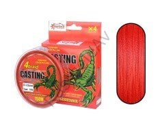 Captain Casting PE 4 Kat Spin İp Misina 150mt Kırmızı