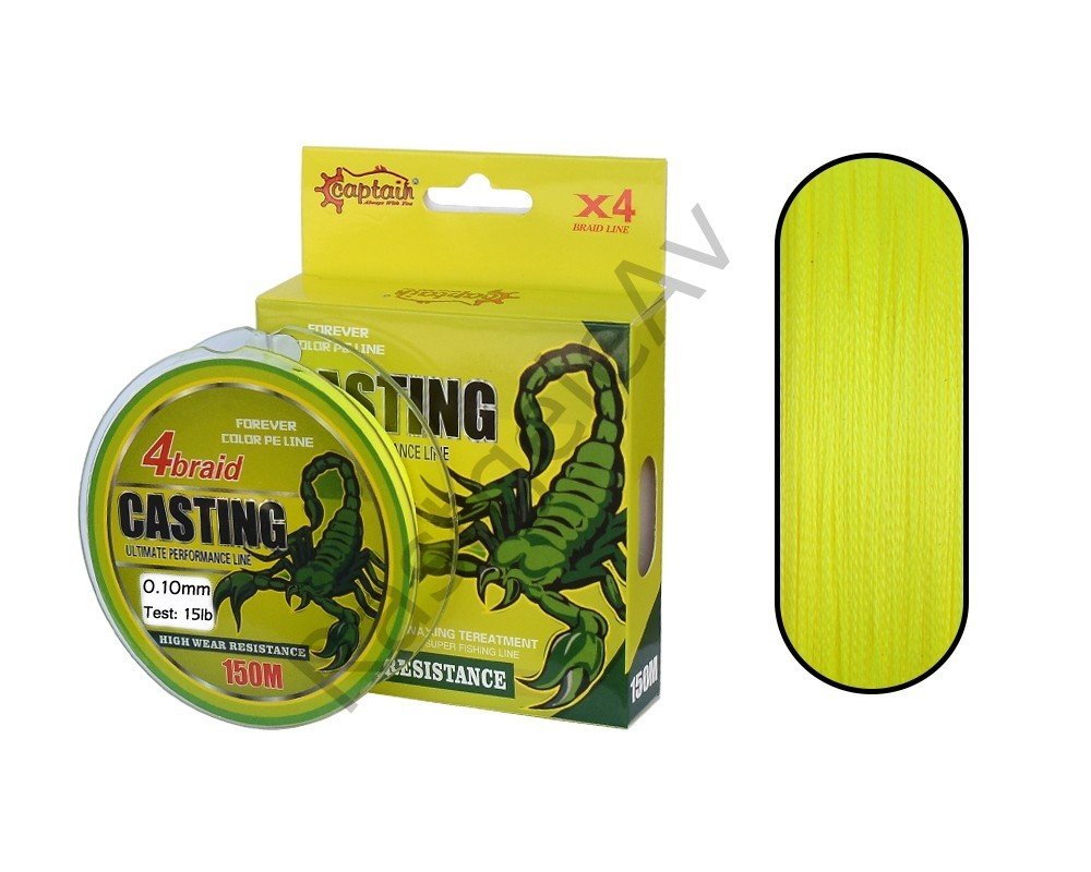 Captain Casting PE 4 Kat Spin İp Misina 150mt Sarı