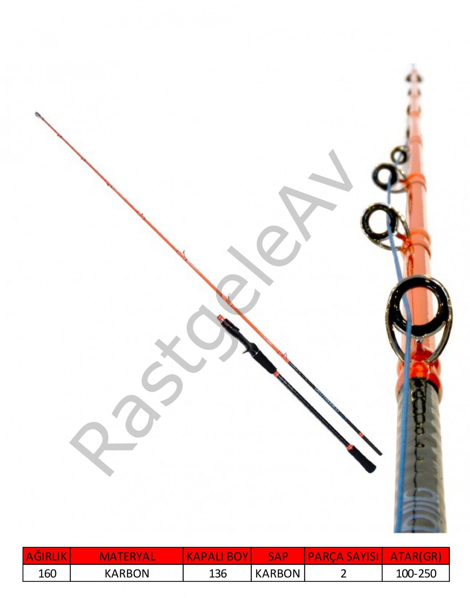 Captain 1431 Corrento Jigging 189cm 2 Parça Slow Jig Kamışı 100-250