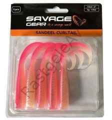 Savage Gear LB Sandeel Curltail 10cm Pink Glow Back 5 Adet