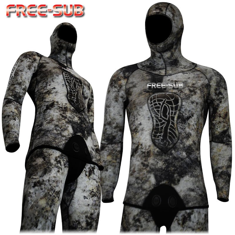 Free-Sub Ghost Siyah Avcı Elbise 5mm Serbest Dalış Elbisesi