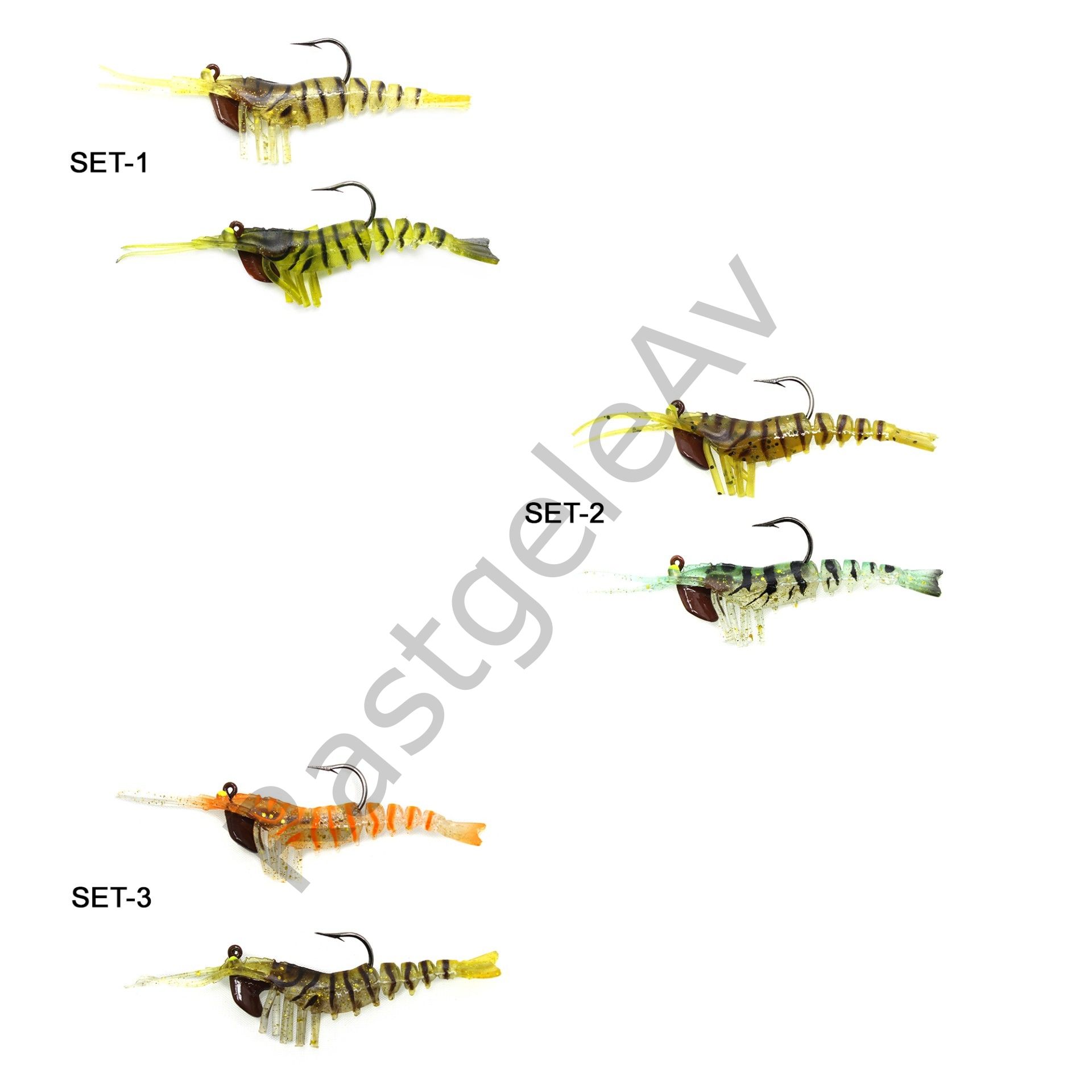 Captain 3048 Magic Shrimp 2li SET 3D Silikon Karides 50mm 3.7gr Suni Yem