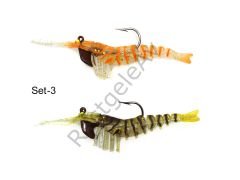 Captain 3048 Magic Shrimp 2li SET 3D Silikon Karides 50mm 3.7gr Suni Yem
