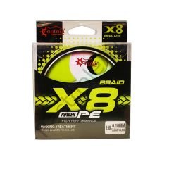 Captain X8 Power PE 8 Örgü Spin İp Misina 150mt Lemon Yellow