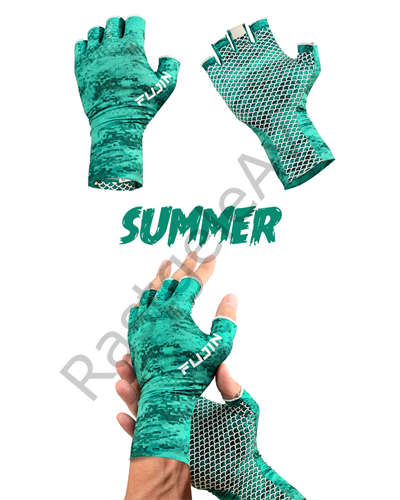 Fujin Pro Angler Summer Gloves Green