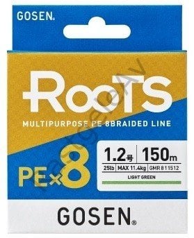 Gosen X8 Roots PE 8 Örgü Spin İp Misina 150mt A.Yeşil