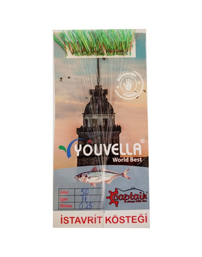 İstavrit Kösteği UV-GLOW Simli Youvella Kartonda 50 Kırmızı İğne 0.15mm Köstek